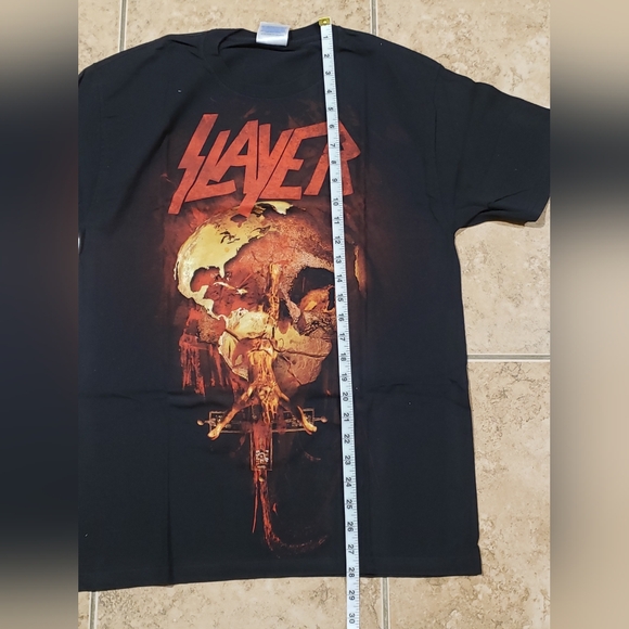 Vintage Slayer Rare Globe Skull Upside Down Cross T Shirt New Never Worn - Picture 9 of 16